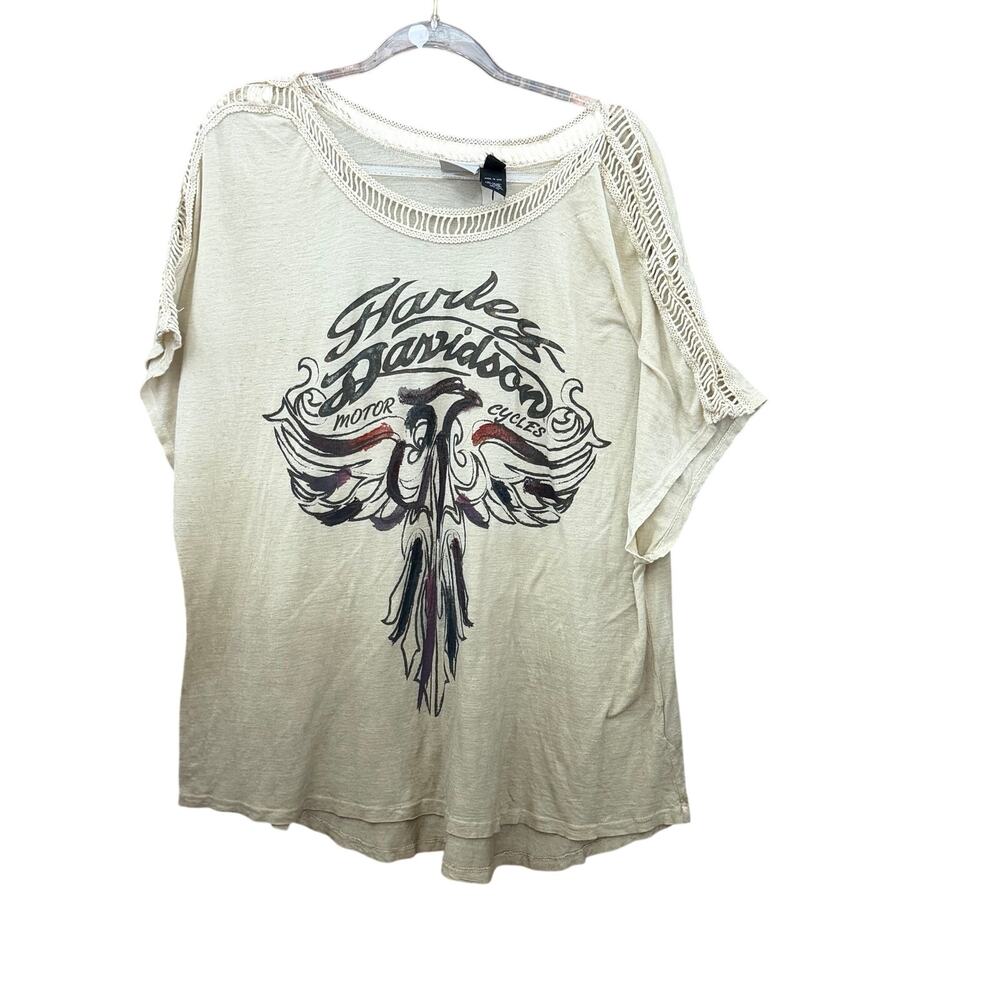Harley Davidson Womens XL Lightweight Tee Cut Out Detail Biker Motorcycle